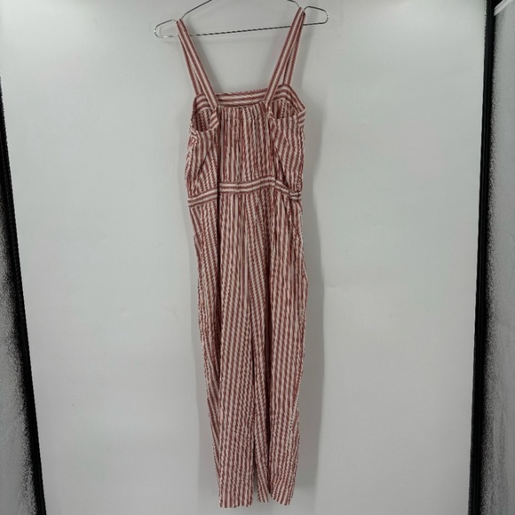 Marine Layer Wide Leg Cropped Jumpsuit Red Ivory Striped Size Small - Picture 10 of 10